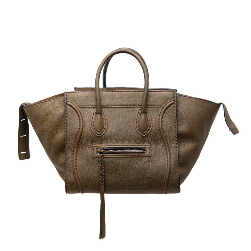 Celine Luggage Phantom Handbag Tote Bag Brown Leather